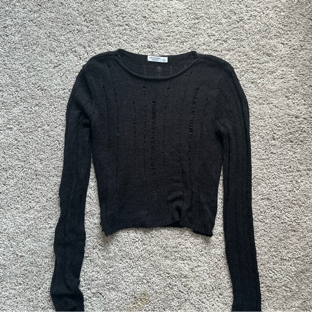 Black Knit Long Sleeve Sweater